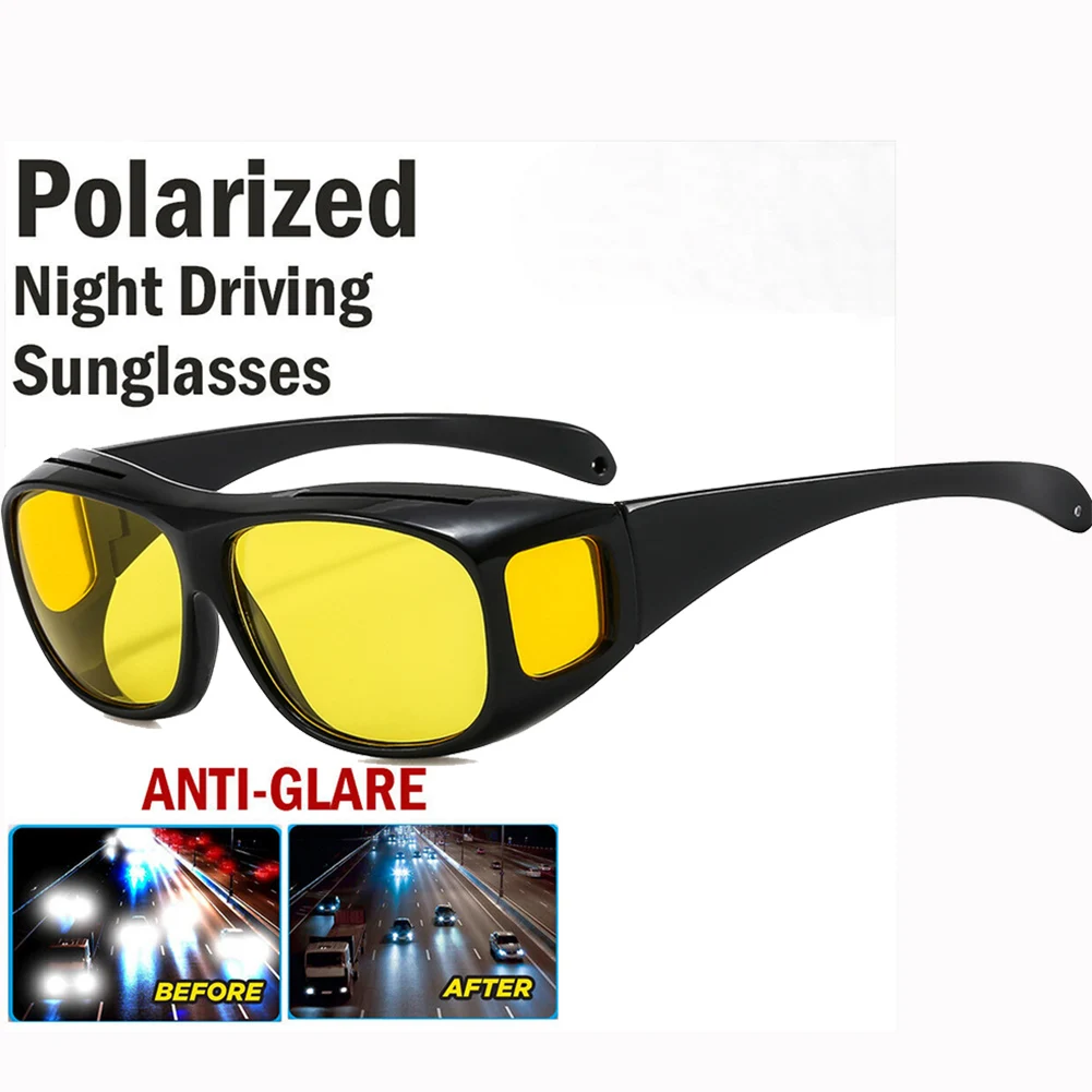 Night Vision Sunglasses Car Night Vision Drive Glasses Goggles Safety Anti-Glare Anti-UV Driving Sunglasses Drivers Glasses Auto Interior Accessories