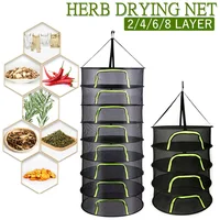 Folding 2-8 Layers Drying Net for Herbs Fish Hanging Basket Rack Vegetable Dryer Bag Breathable Mesh Flowers Bud Plant Organizer 2