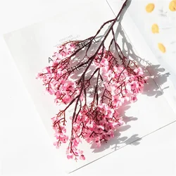 Elegant Cherry Blossom & Baby's Breath Faux Flower Arrangement for Wedding and Home Decor (Pink)