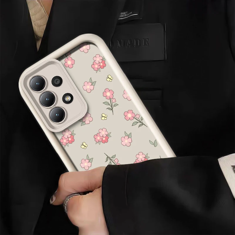 Pink Floral Silicone Soft Phone Case Cover