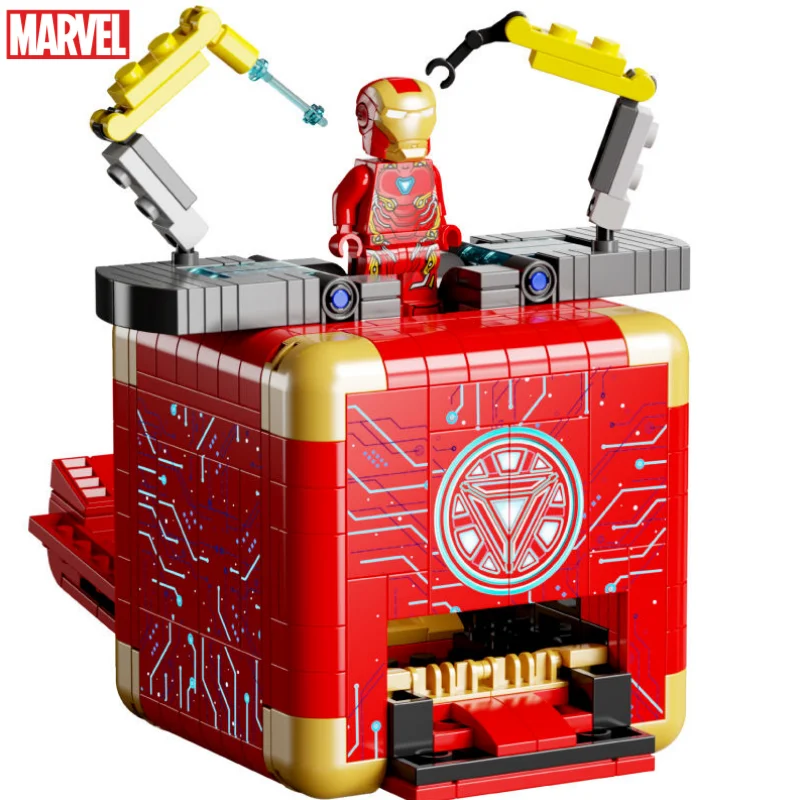 

Marvel New Anime Peripherals Iron Man Cartoon Building Blocks Assembling Toys Creative Educational Toys Ornament Gift Wholesale