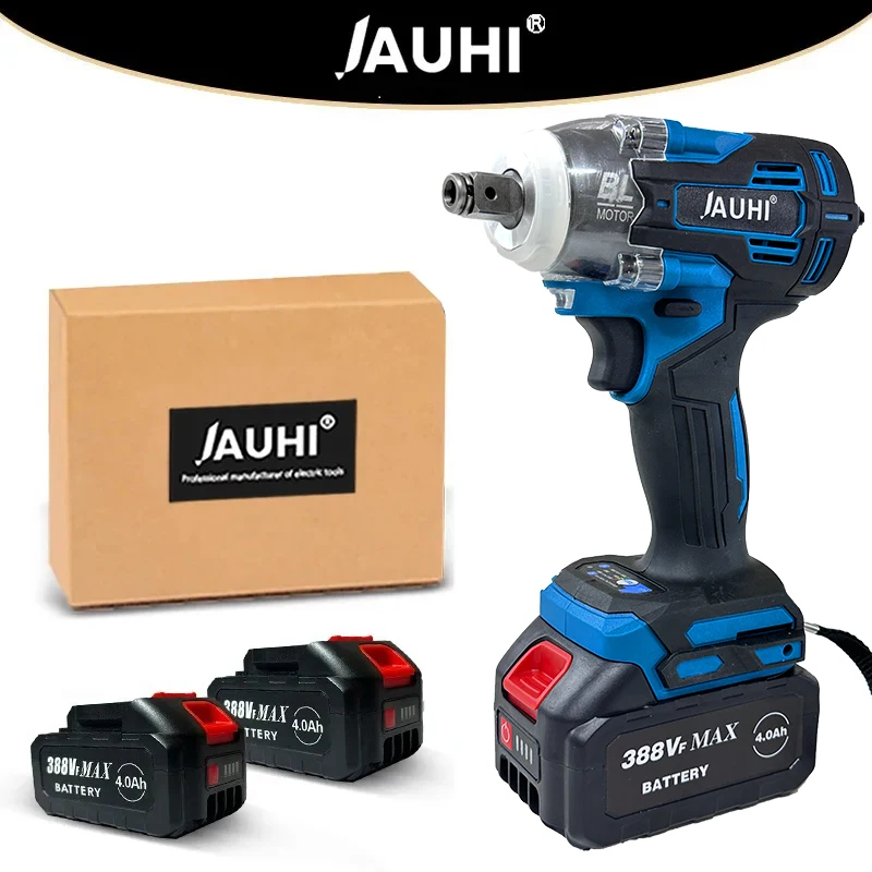 

JAUHI 388VF 520 N.M Torque Brushless Electric Impact Wrench 1/2 In With 20000mAh Lithium-Ion Battery For Makita 18V Battery