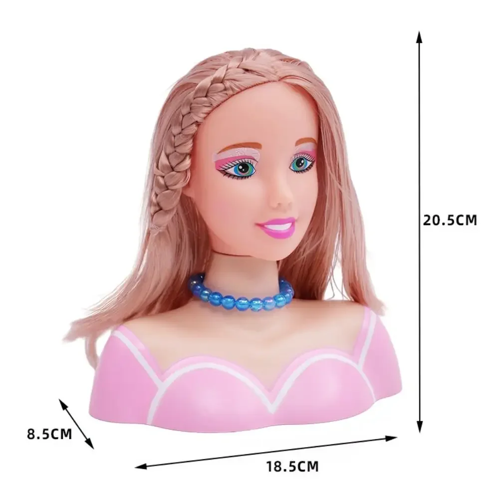 재미있는 PVC 하프 바디 메이크업 헤어스타일 공주 드레스업 메이크업 세트 소녀들을 위한 메이크업 인형 머리 스타일링 헤드