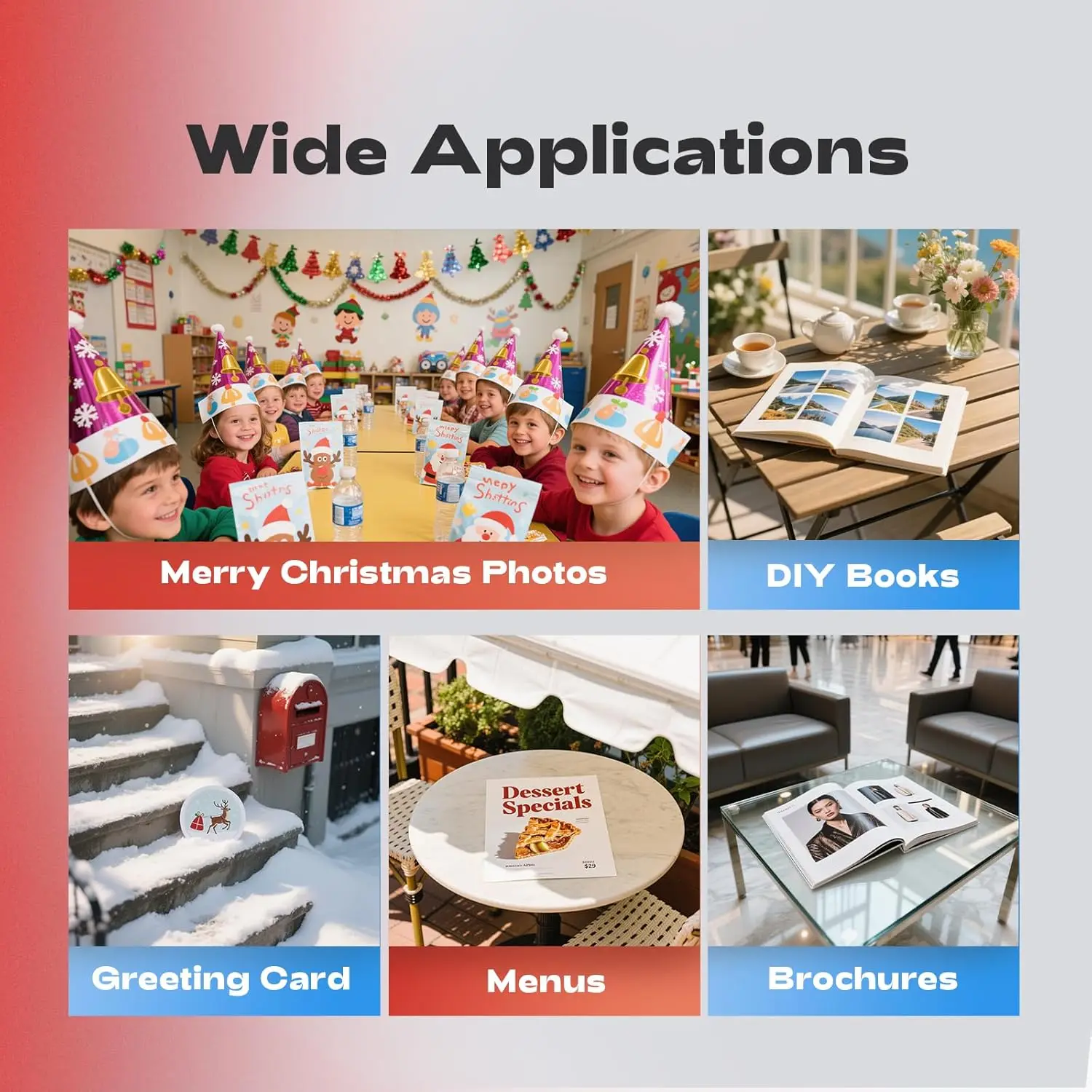 A4 양면 광택 사진 용지, 50매 160gsm 두꺼운 용지, 잉크젯 프린터와 호환 가능, 사진 및 프로젝트 전용