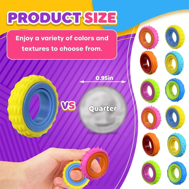 Rotating Sensory Fidget Ring for Stress Relief and Focus