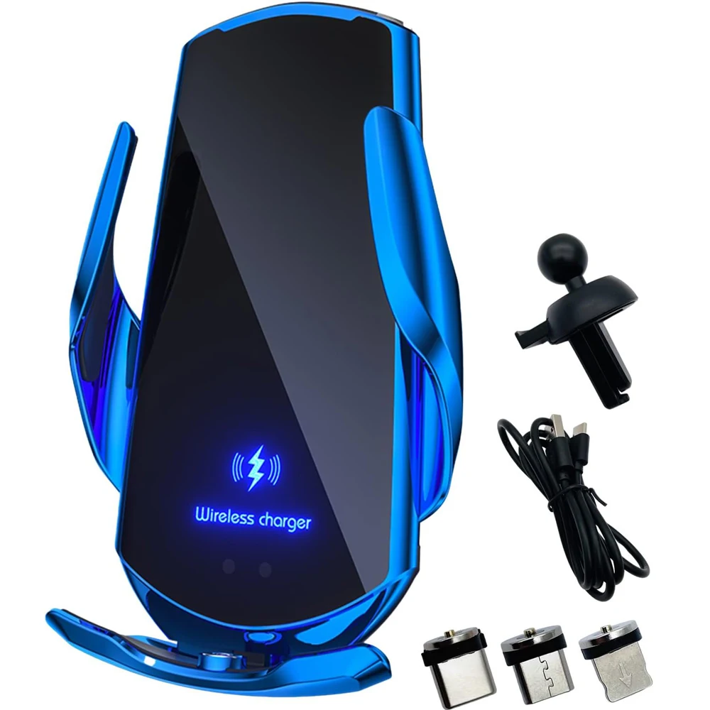Smart Sensor Wireless Car Charger: 15W Fast Charging Auto-Clamping Phone Holder