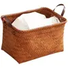 Brown Dirty Clothes Basket New 38cm Imitation Rattan Weaving Picnic Basket Portable Storage Basket Laundry 4