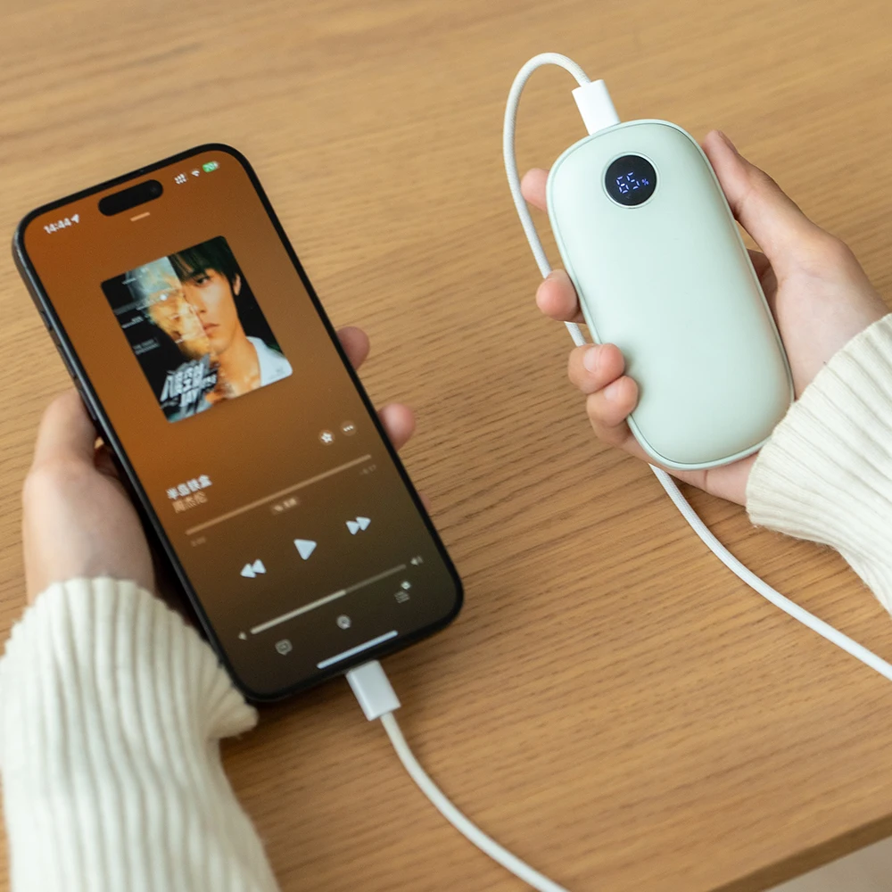 1 Pack AI Hand Warmers Rechargeable, 2 in 1 hand warmer, 4000mAh Electric Hand Warmers or Power Bank, Portable Pocket Heater,