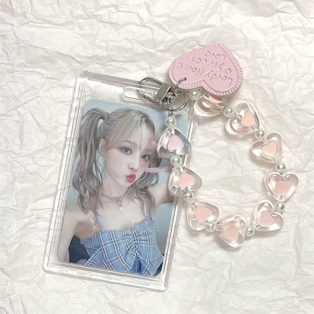

Kawaii 3 Ich Idol Card Kpop держатель фотокарт своими руками Crystak брелок «любовь» удостоверение личности банковских карт автобусная карта защитный чехол подвеска