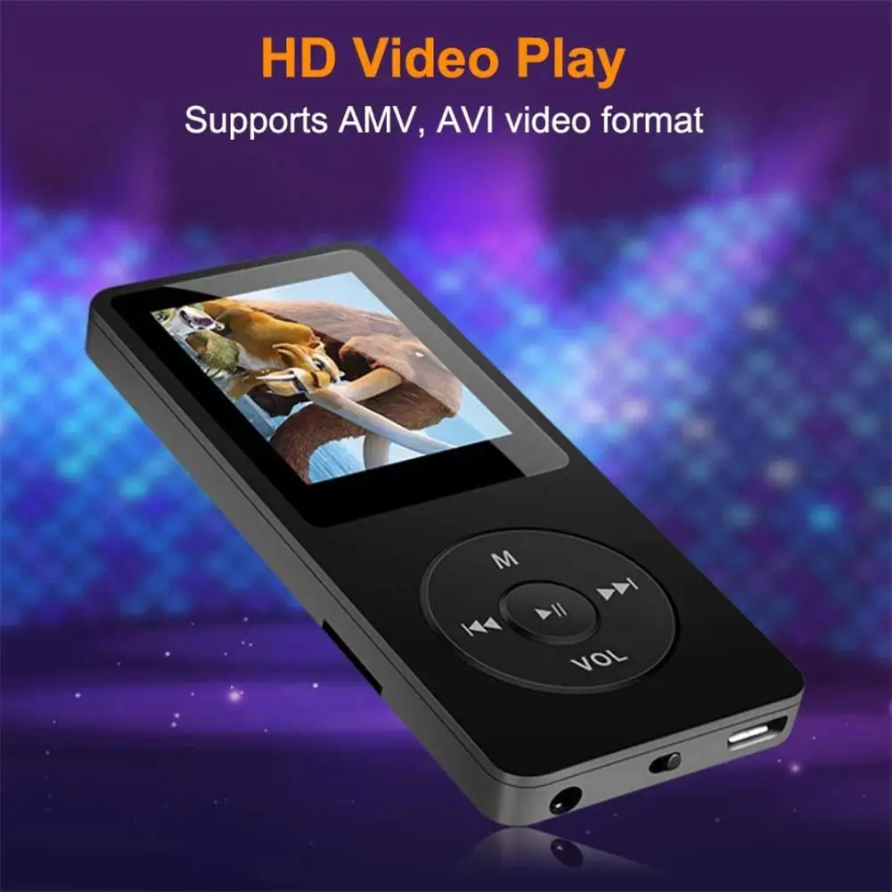 Reproductor MP3 MP4 de 1.8 pulgadas, reproductor de música con Bluetooth,  mini reproductor MP3 MP4 portátil ultrafino, compatible con almacenamiento