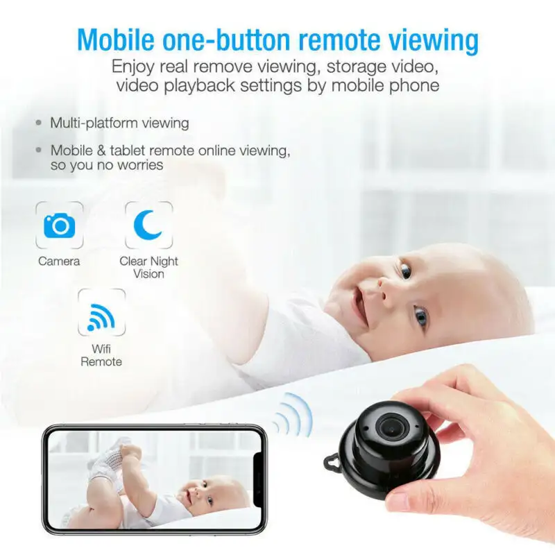 Mini Wifi 1080P Camera Wireless CCTV Infrared Night Vision Motion Detection 2-Way video Motion Tracker Home Security Drop Ship - Image 4