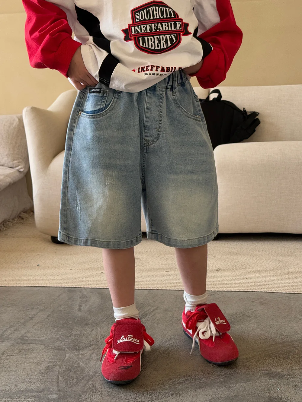 Children Clothes Boys Denim Shorts Summer New Korean Style Loose Casual All Matching Kids Simple Casual Denim Shorts