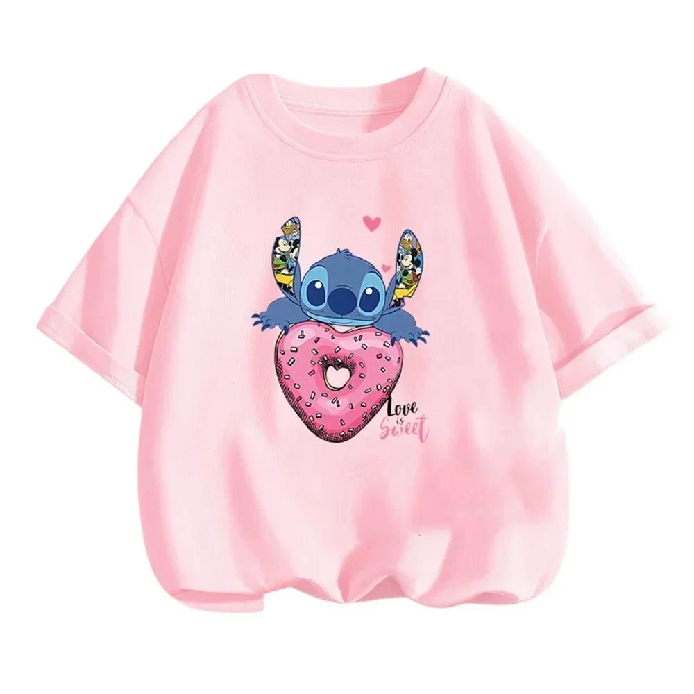 thumbnail image 1 of Camiseta 2024 para niños de 3 a 14 años, top de Lilo Stitch, mono de camión con estampado de dibujos animados kawaii, camiseta para niños, estilo casual de moda, 1 of 5