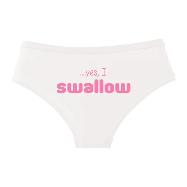 YES I SWALLOW Letters Print Underwear Cute Girl Briefs Female Soft Cotton Panties Sexy Lingeries For Women Ladies Underpants 11