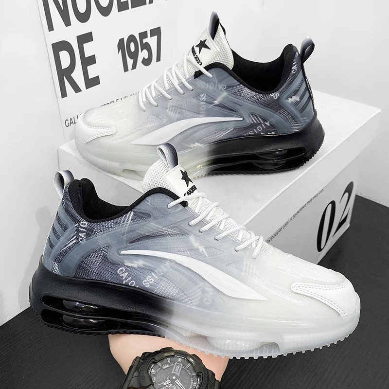 Men's Casual Sports Shoes Mesh Knitted Breathable Eva Outsole Shock-Absorbing and Wear-Resistant Suitable for Running and Training in All Seasons