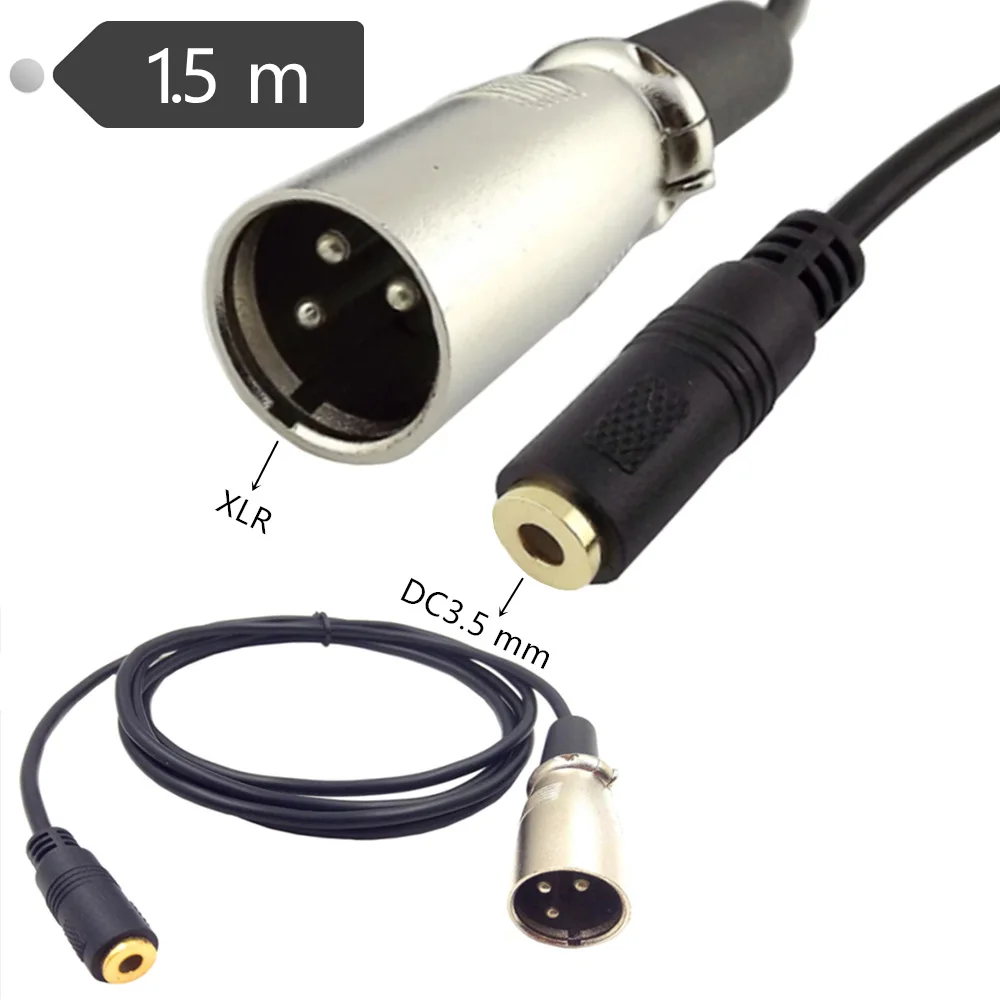 Spina Maschio Xlr A Mini Mixer Audio Stereo Femmina Da 3.5Mm A Cavo Ipod, 1.5M