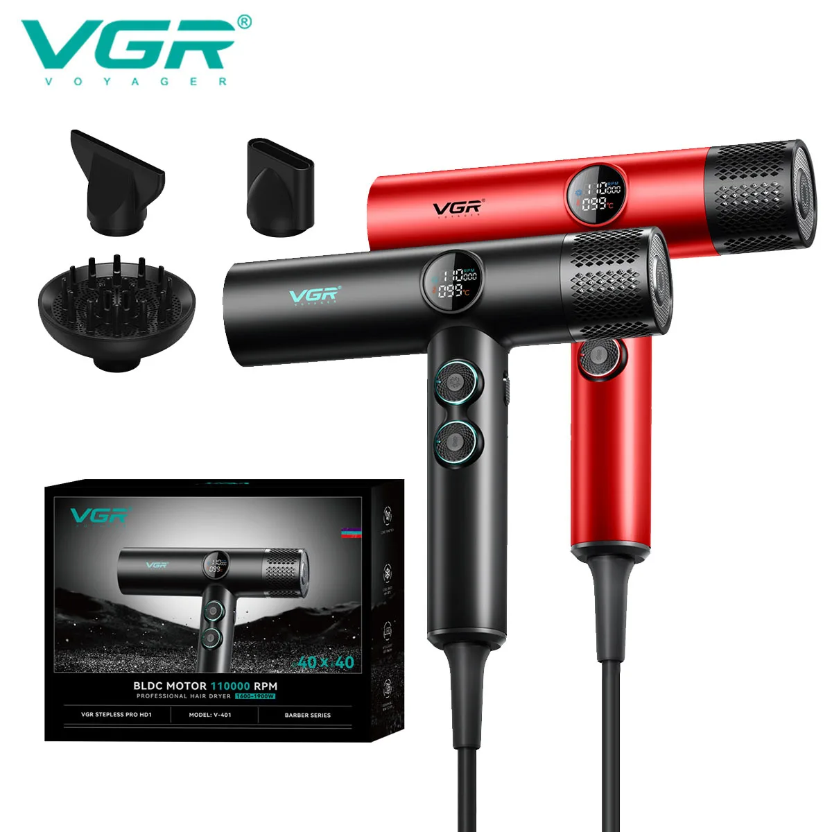 VGR Hair Dryer Professional Hot and Cold Adjustment 110000 RPM Blow Dryer