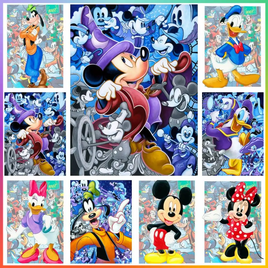 Mickey Cute Disney Diamond Painting Pictures Printed Cross Stitch Mosaic Embroidery Home Decor 5D DIY Art Children Gift