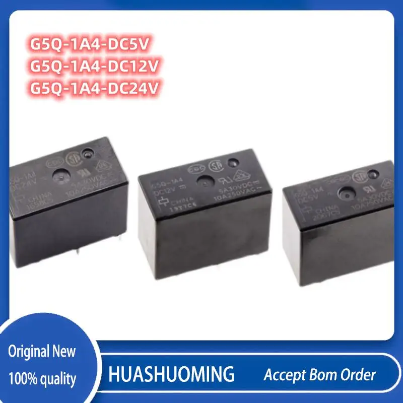 

10PCS/Lot New G5Q-1A4-DC5V G5Q-1A4-DC12V G5Q-1A4-DC24V 250V 10A G5Q-1A4 5V/12V/24VDC