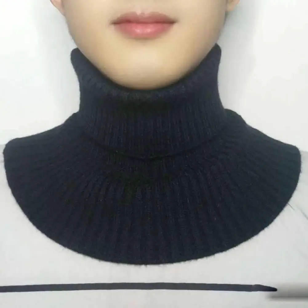 

Trendy Scarf Versatile Men's Knitted Scarf Cold-proof Neck Cover for Winter Autumn All-match Solid Color Elastic Warm Stretchy