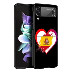 Foldable Spain Flag Hard Shell Phone Case - Sleek Black Design - Galaxy Z Flip (A1)