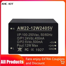

12W AC-DC Dual-Output Buck Power Supply Module 100~250VAC To DC24V/0.4A & DC5V/0.5A AM22-12W2405V