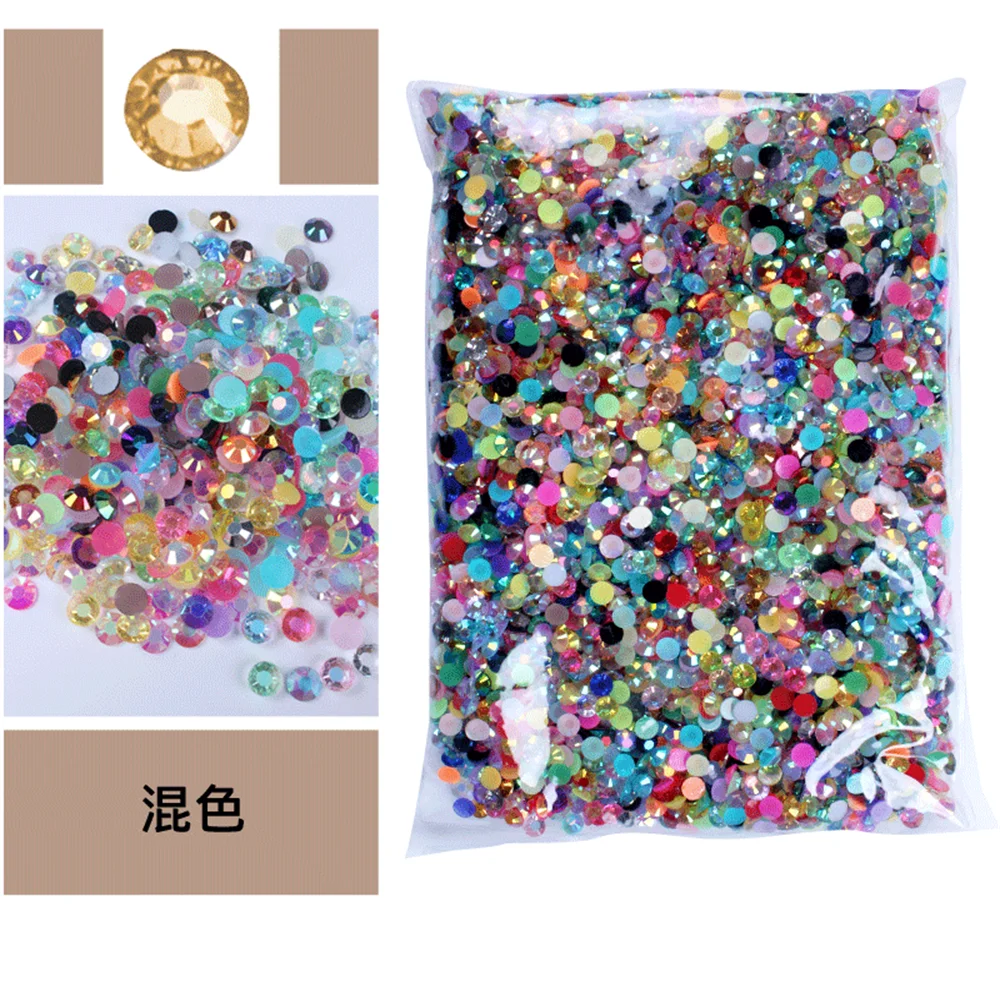 Vibrant Jelly Color Transparent Resin Rhinestones for Nail Art & Garment Decoration, Bulk Wholesale