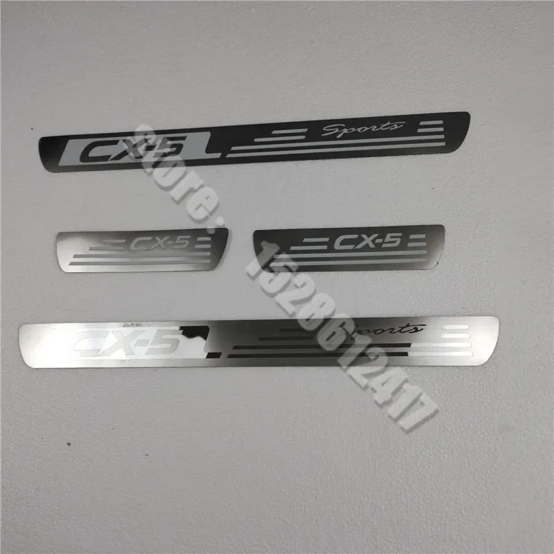 

For Mazda cx5 CX-5 2012-2016 stainless steel Stickers protector Door Sill Scuff Plate Threshold Welcome Pedal Car Accessories