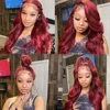 99j Burgundy 13x6 Hd Lace Frontal Human Hair Wigs Transparent Colored Body Wave Red Lace Front Wig 4x4 5x5 Closure Wig For Women 5