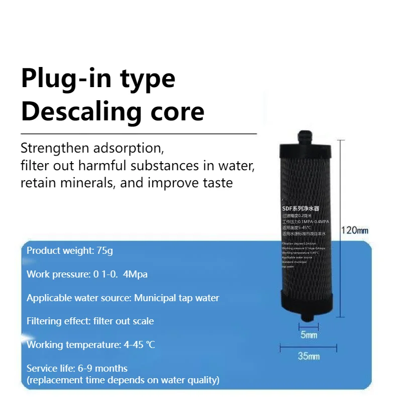 Water Purifier Ceramic Filter Element Activated Carbon Filter Element Removing Scale Residual Chlorine water filter