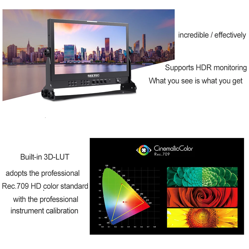 SEETEC ATEM156S 15.6 Inch Live Streaming Broadcast Director Monitor Quad Split Display 4 3G-SDI HDMI Input Output for ATEM Mini