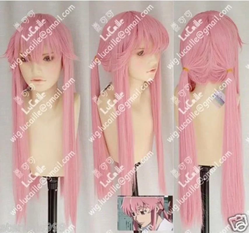 Wholesale HOT! Cosplay Future Mirai Nikki Yuno Gasai Smoke Pink Styled Wigs