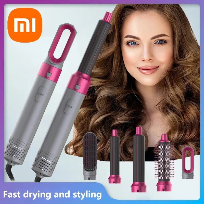 BSN 5-in-1 Hair Styling Set Hair Dryer Hot Comb Curling Iron Straightener All-in-One Styling Tool For Airwrap Hair Dryer