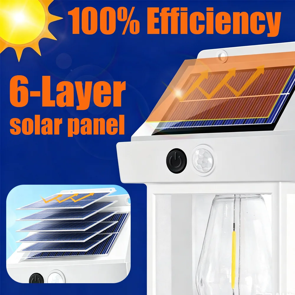 6PCS 야외 모션 센서 태양광 벽등 IP68 방수 LED 보안 조명 파티오 데크 현관 헛간 발코니 정원 차고 마당용 야간 조명