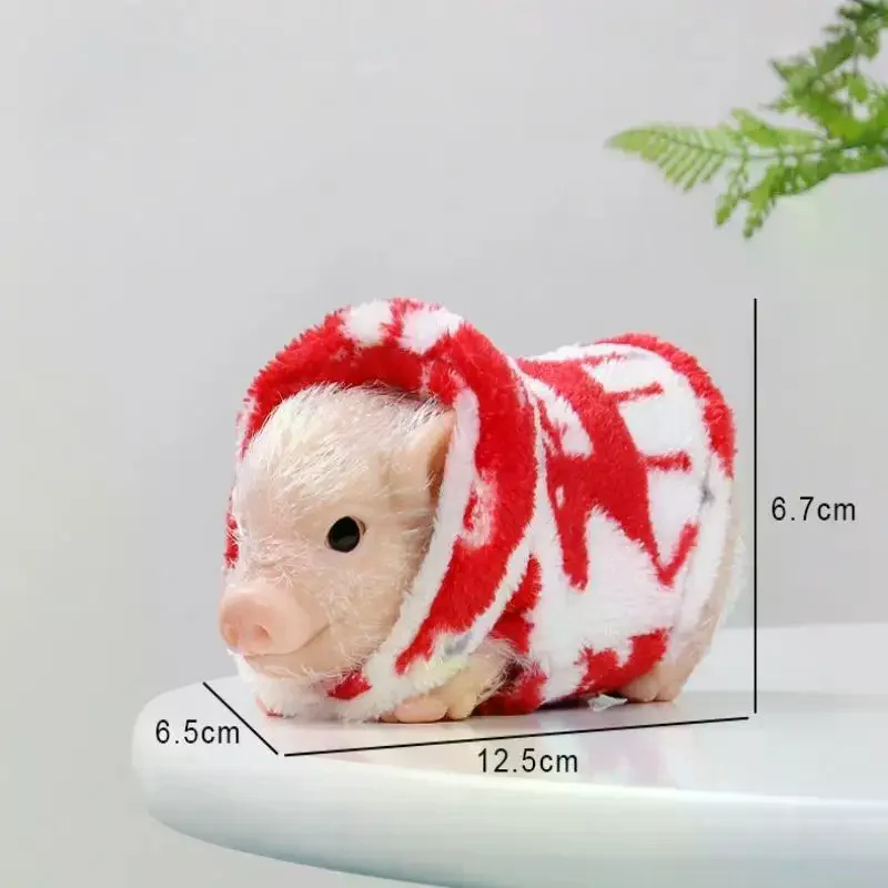 1 세트 감압 장난감 실리콘 새끼돼지 부드럽고 귀여운 미니 실물 같은 동물 액세서리 포함 실물 같은  돼지 인형 선물