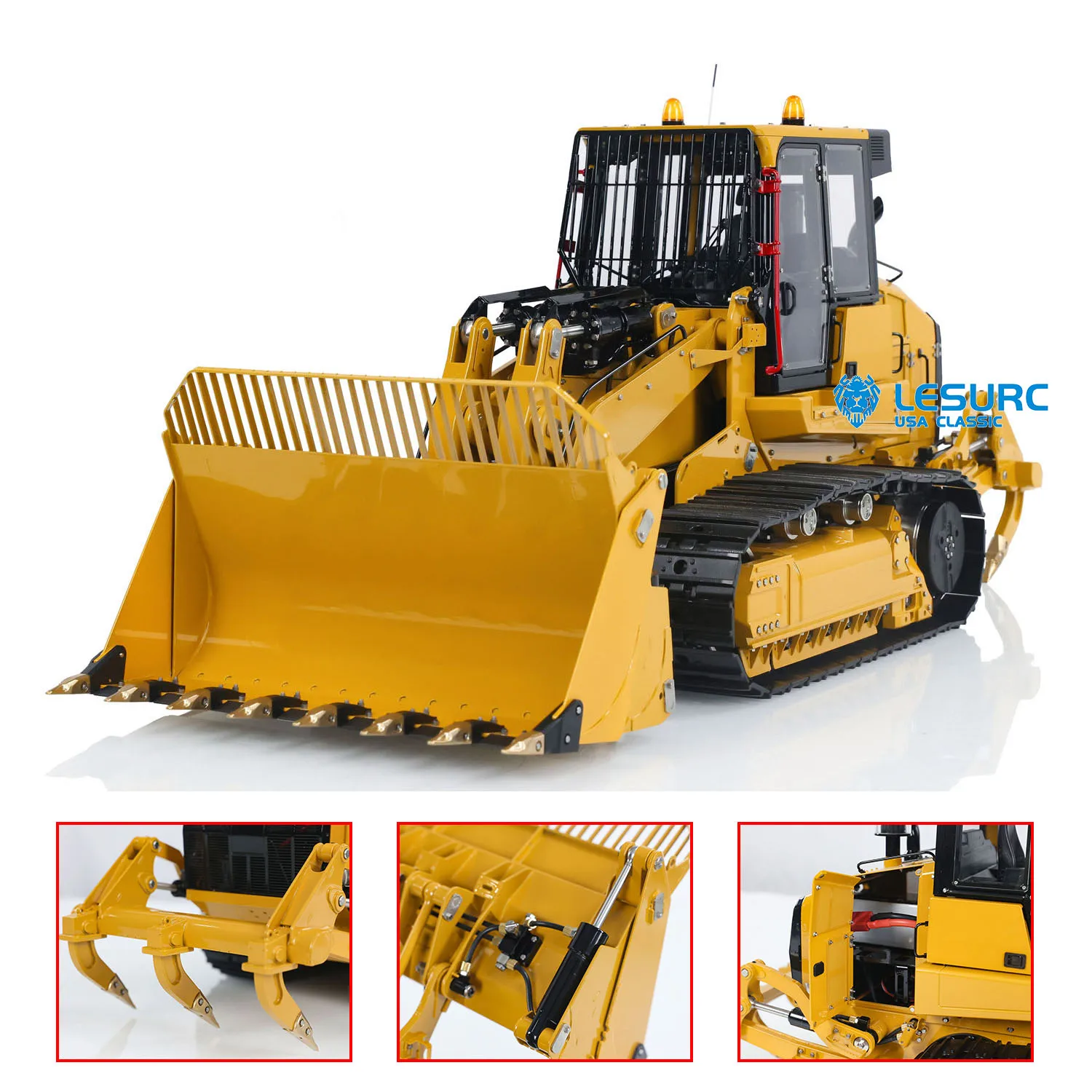 LESU 973K 1/14 RC Hydraulic Metal Loader Trucks Painted Assembled Model  ESC Motor Sound Light Remote Control Cars Toys 3