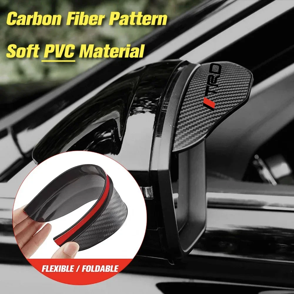 2PCS of General Motors rearview mirror rain cover carbon fiber For TRD TOYOTA Crown Reiz Corolla Prada Alphard Yaris Vitz Camry