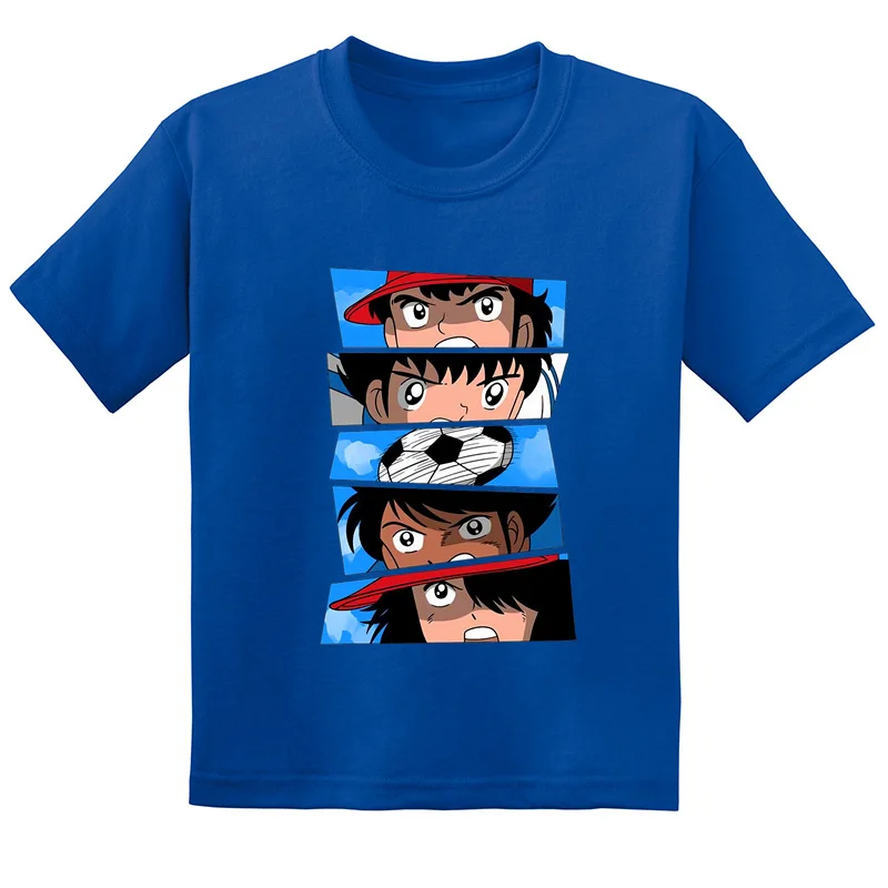 Hot Sale Anime Captain Tsubasa Le Petit Footballer Print Kids T-shirt Baby Boys Girls Clothes Summer Children Cotton T shirt 2