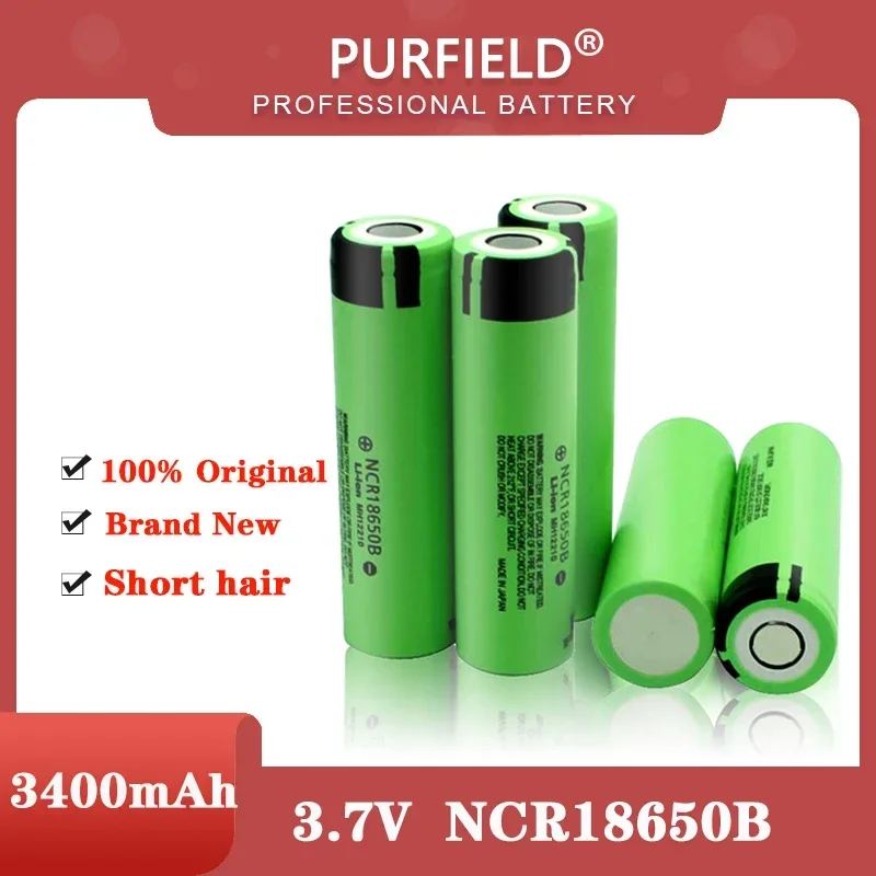 Purfield 100% Nuova Batteria Ncr18650B 3.7 V 3400Mah 18650 Batteria Ricaricabile Al Litio Per Batterie Torcia