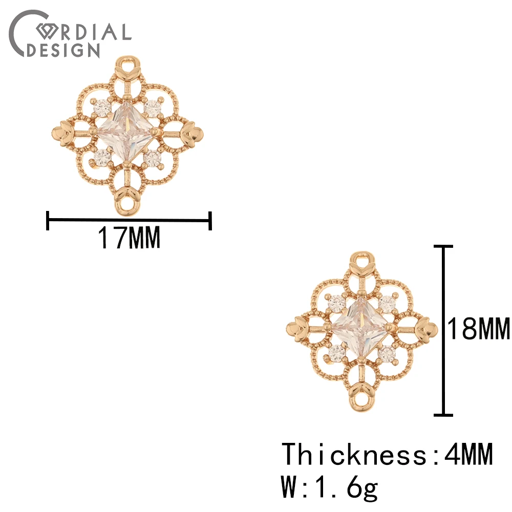 Cordial Design 50Pcs 17*18MM DIY Charms/Jewelry Accessories/Hand Made/Connector/Rhombus Shape/Jewelry Finding & Components - cordial
