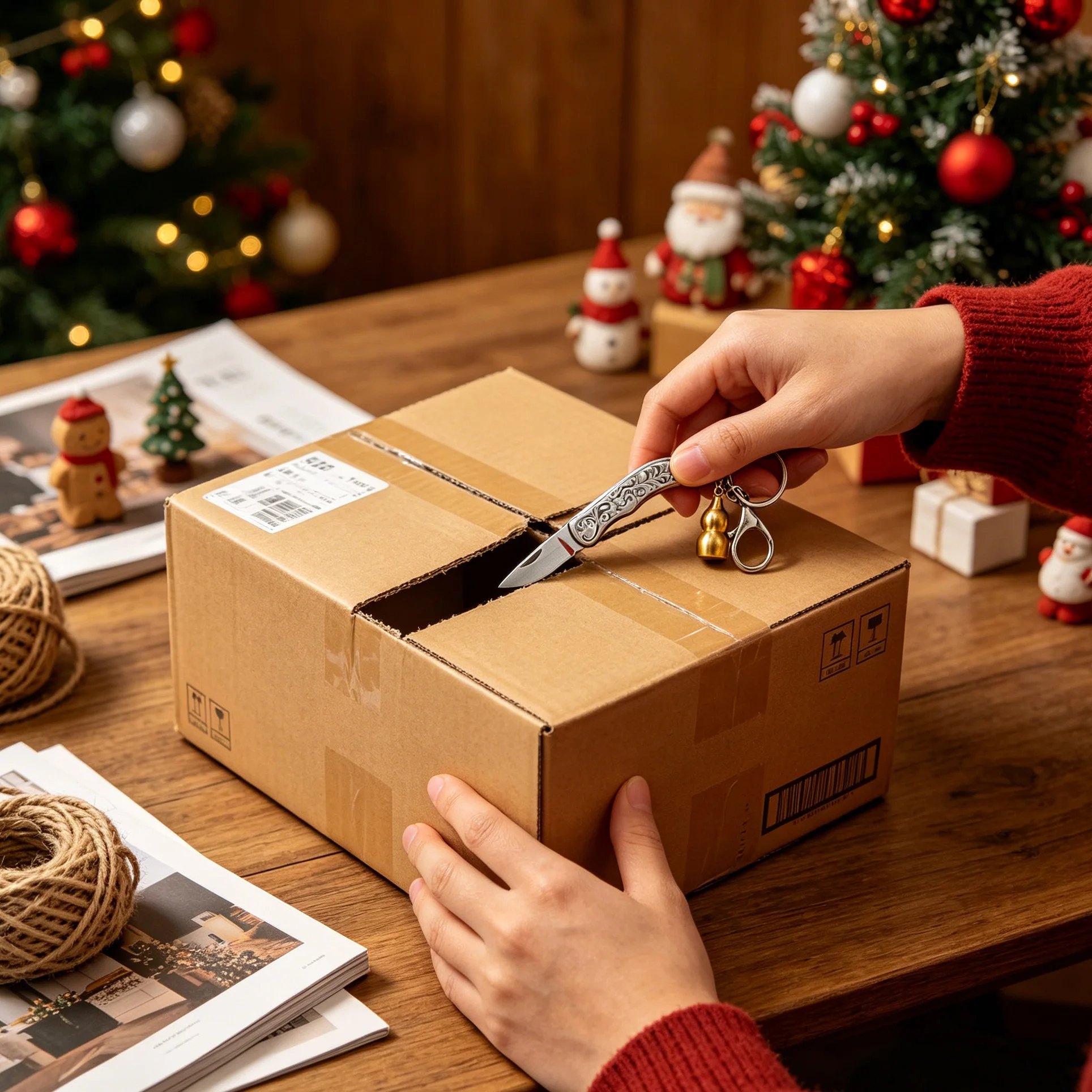 1PC, 미니 포켓 접이식 칼 다기능 EDC 유틸리티 나이프 야외용 열쇠고리 절단 도구 개봉 공예 칼날 도구