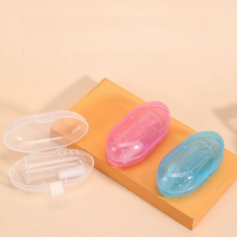 Soft Silicone Baby Toothbrush-Cute Finger Brush for Infant Teeth Cleaning, Gentle Gum Massager BPA-Free Dental Care Set