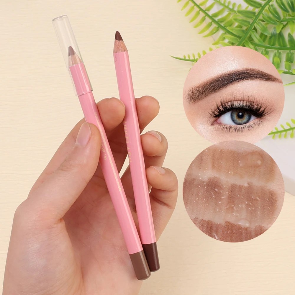 4pcs High Pigmented Eyeliner Pencil 4 Colors Hard Refill Black Brown Eyeliner Eyebrow Pencil Long-Lasting Eye Makeup Cosmetic 4