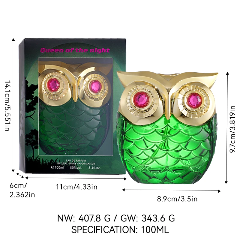 Queen Of The Night Eau de Parfum Eulenform, einzigartiger Duftspray mit Geschenkverpackung, langanhaltend und bezaubernd_voghion.com