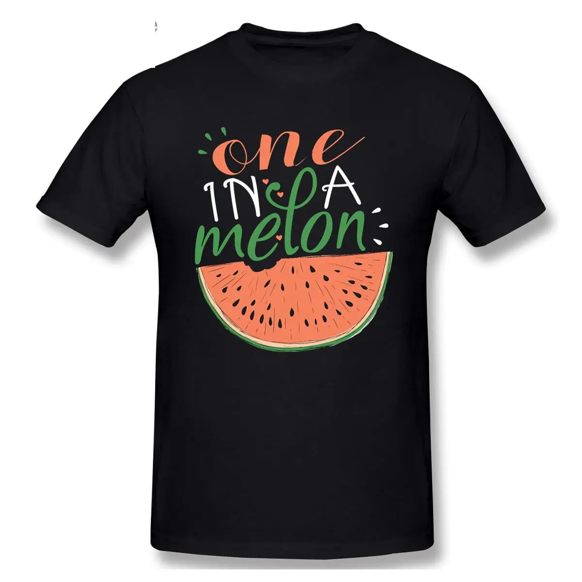 

Tops TShirt Men Watermelon One In A Melon Kawaii Inscriptions T Shirt Custom Male T-shirts Clothes Sweatshirt Tee