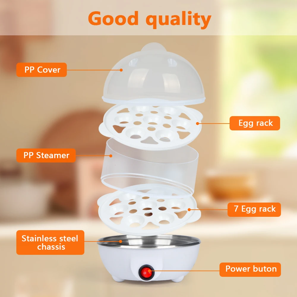 2024 Hot Sale Arrivals Kitchen Double Layer Electric Egg Boiler Holder Rapid Egg Cooker 3
