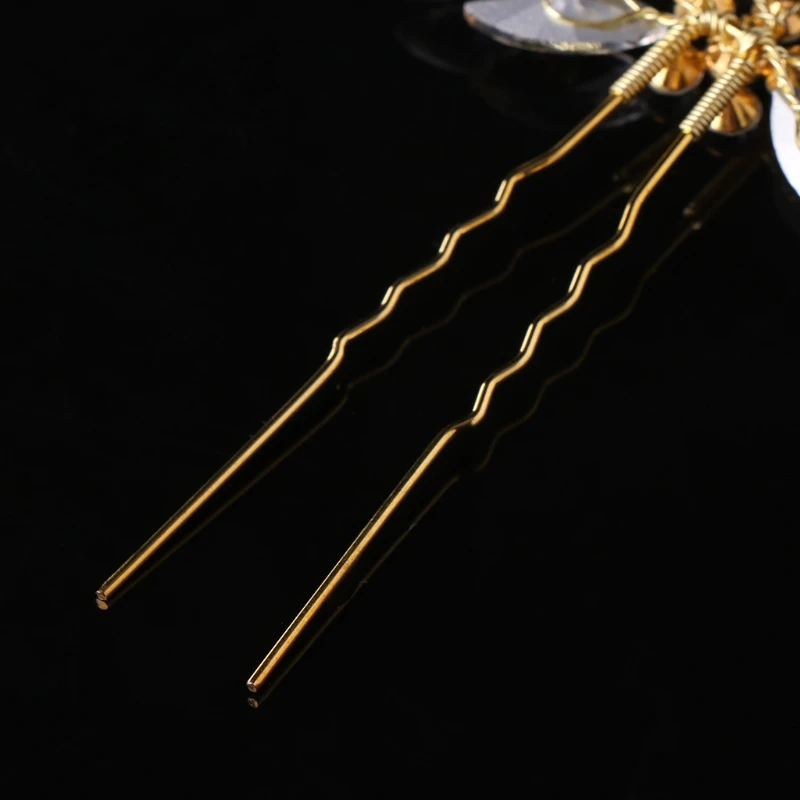 

Bride Hairpins Gold for Rhinestone Pearl Luxury Wedding Women Bridal Jewelry Sti 264E