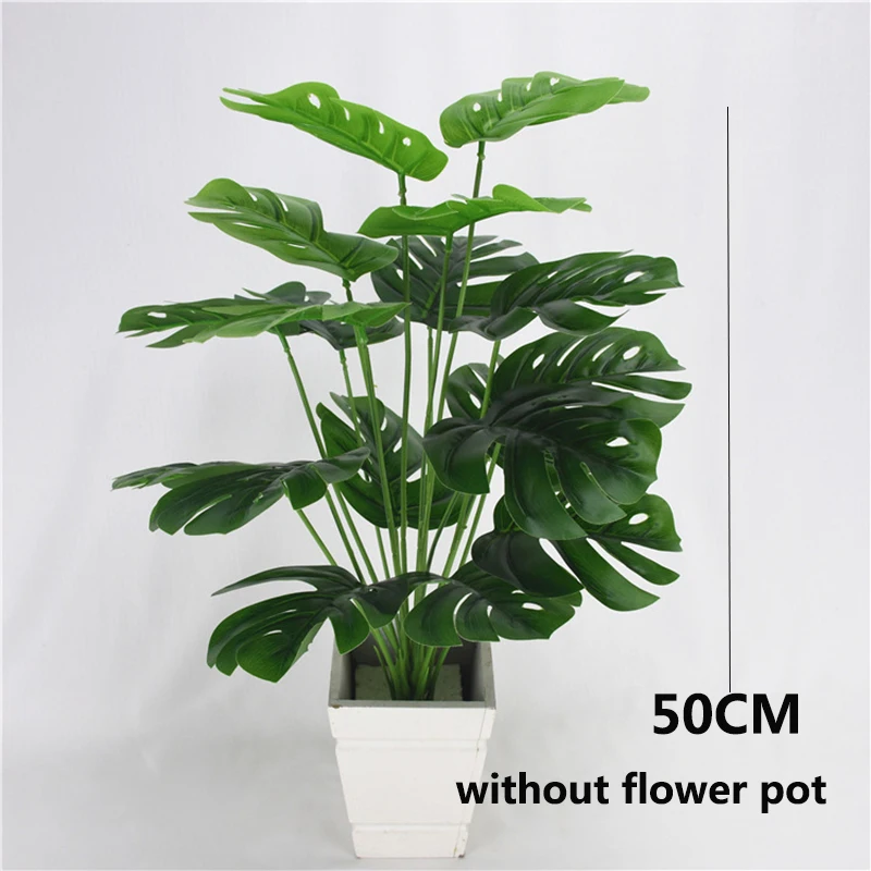 45-90cm Tropical Palmeira Grande Monstera Plantas Artificiais