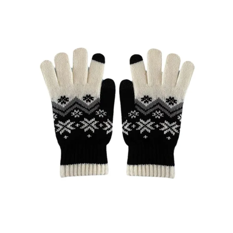 

Gloves Winter simple all-in-one student cycling warm and cold knit touch screen couple trend gloves
