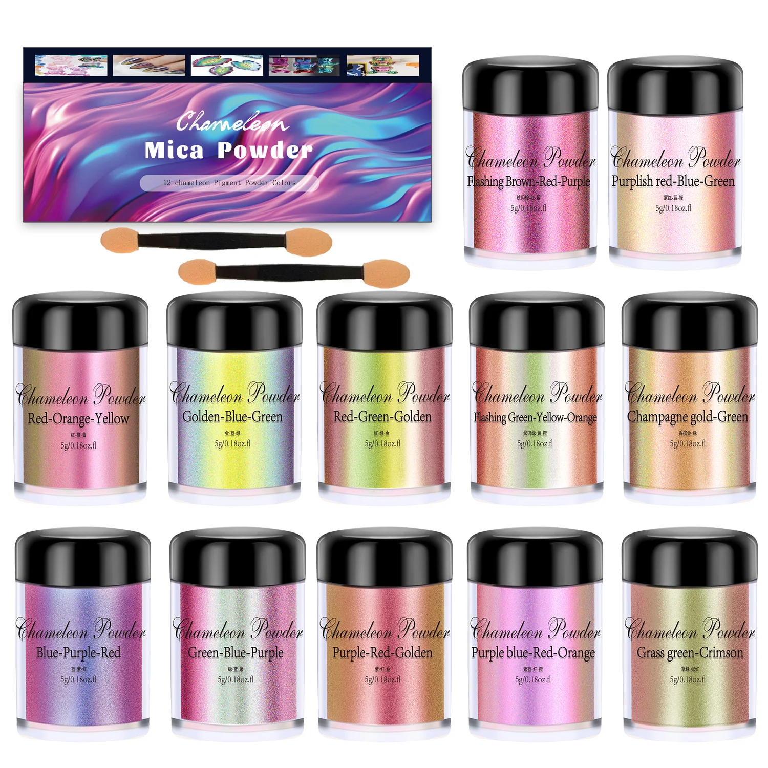 Mirror Chameleons Powder Kit Epoxy Resin Pigment Colorant Dye Magic Discolored Powder DIY Epoxy Resin Jewelry Making Supplies Epoxy Resin Pigment